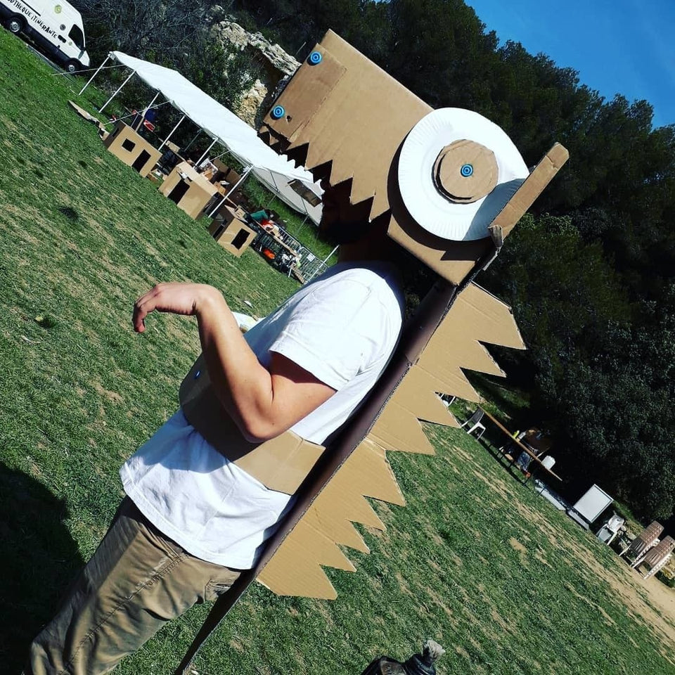 Makedo cardboard dinosaur costume 