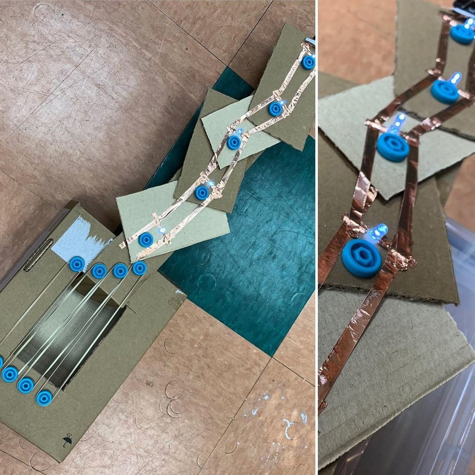 Makedo Electronic Additions Paper Circuits Cardboard Instrument via Instagram kokoteach