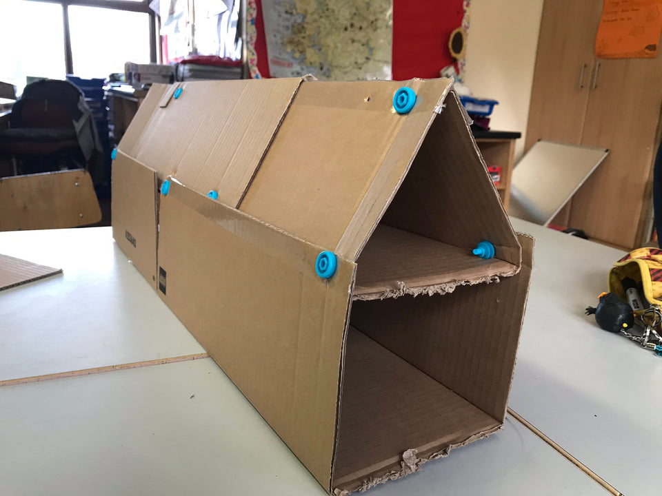 Cardboard house construction designed in SketchUp