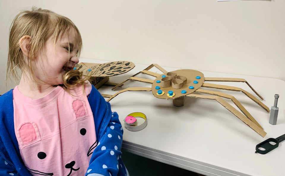 Makedo bringing books to life with cardboard anansi the spider