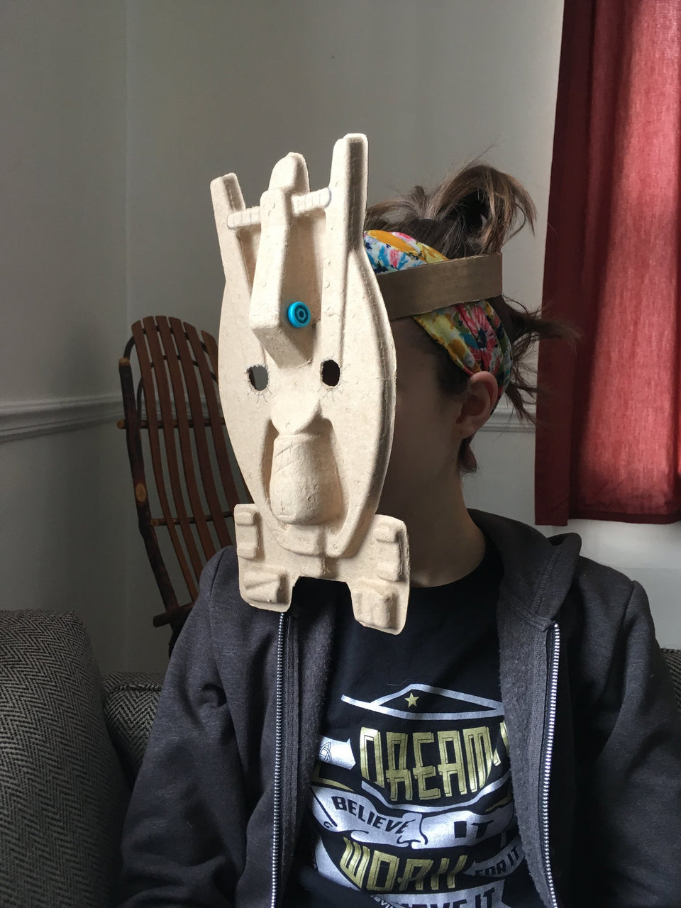 Bought a new lamp and made an awesome Makedo cardboard mask
