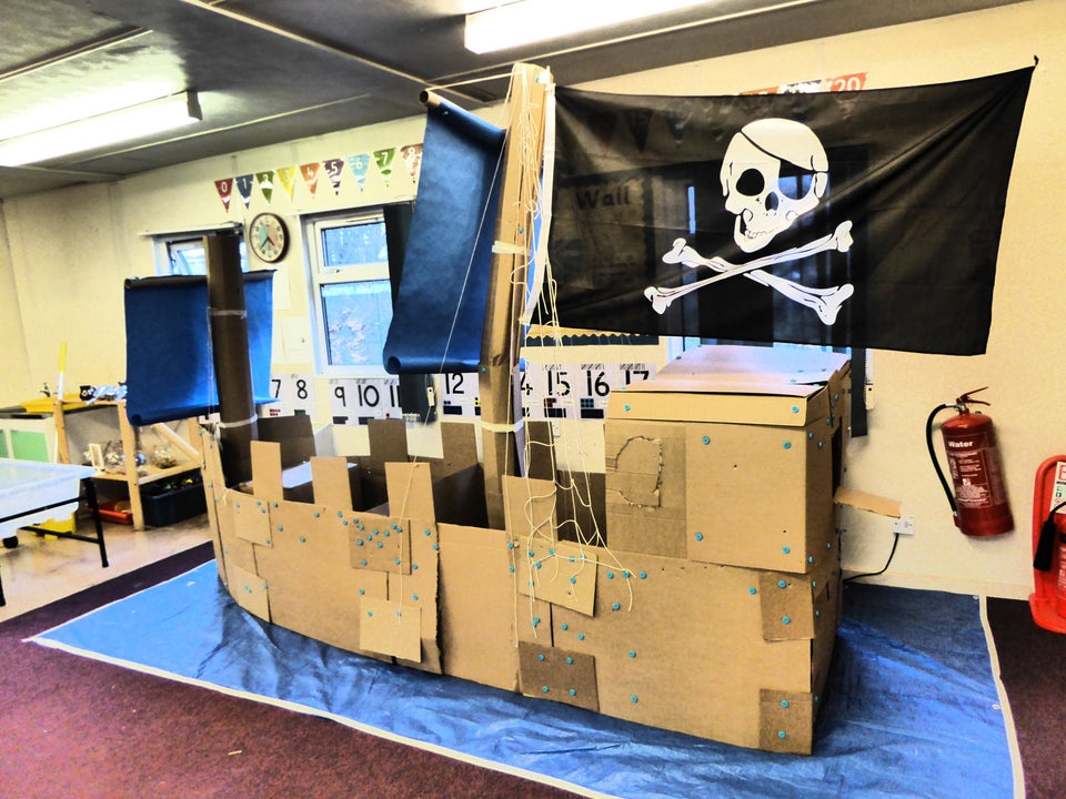 Cardboard pirates on the high seas with Makedo