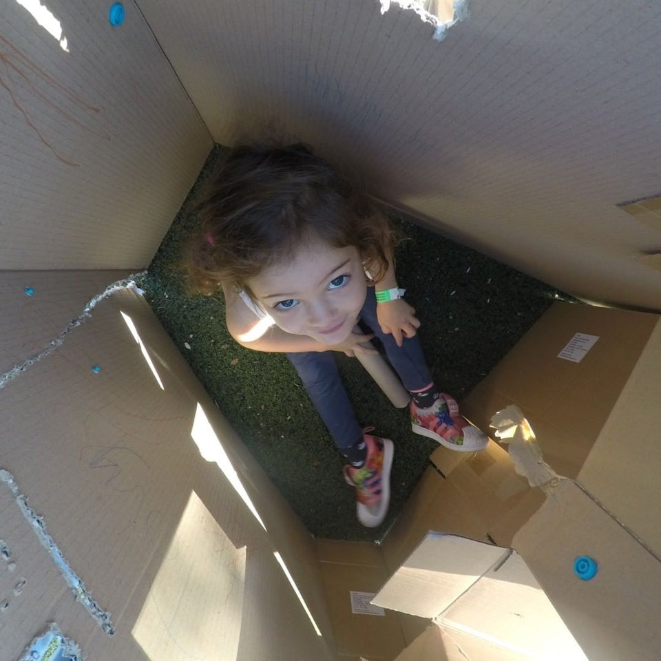 Makedo There's nothing quite like crawling inside a cardboard box that is filled with your own imagination