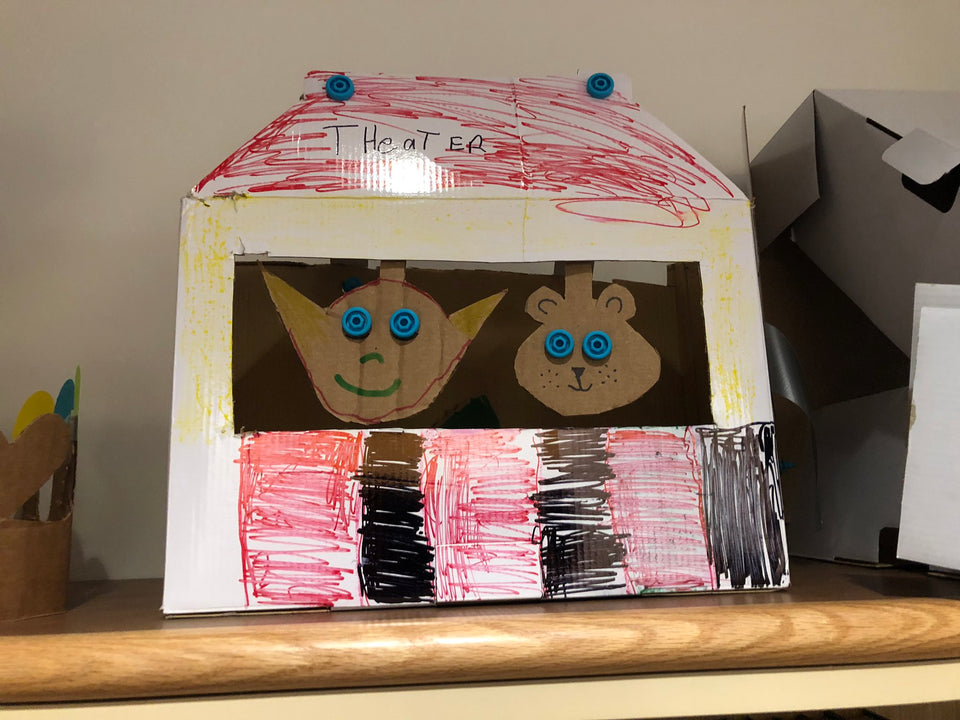Puppet Theatre made with Makedo cardboard construction system