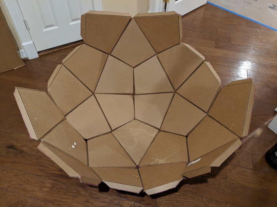 Cardboard complex geo dome using Makedo construction tools